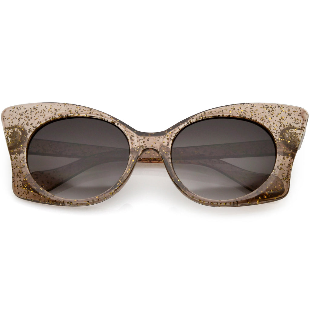 Women's Oversize Butterfly Glitter Cat Eye Sunglasses C553