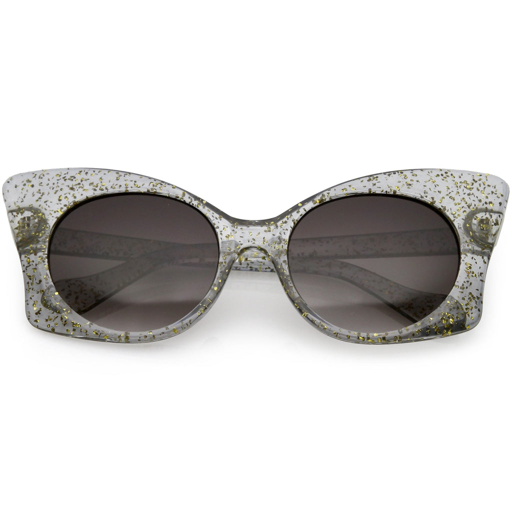 Women's Oversize Butterfly Glitter Cat Eye Sunglasses C553