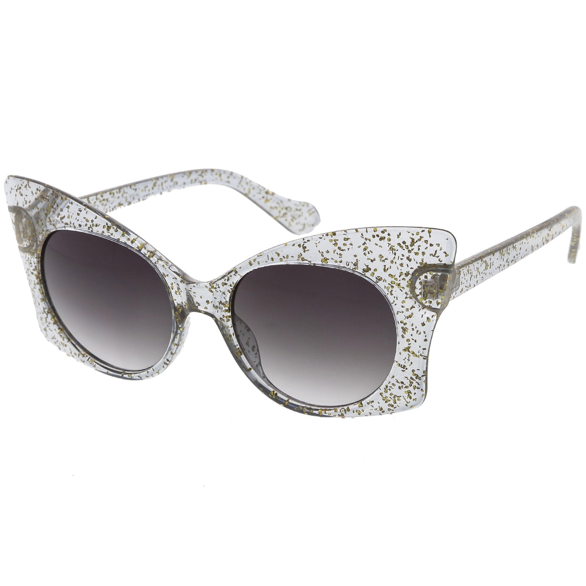 Women's Oversize Butterfly Glitter Cat Eye Sunglasses C553