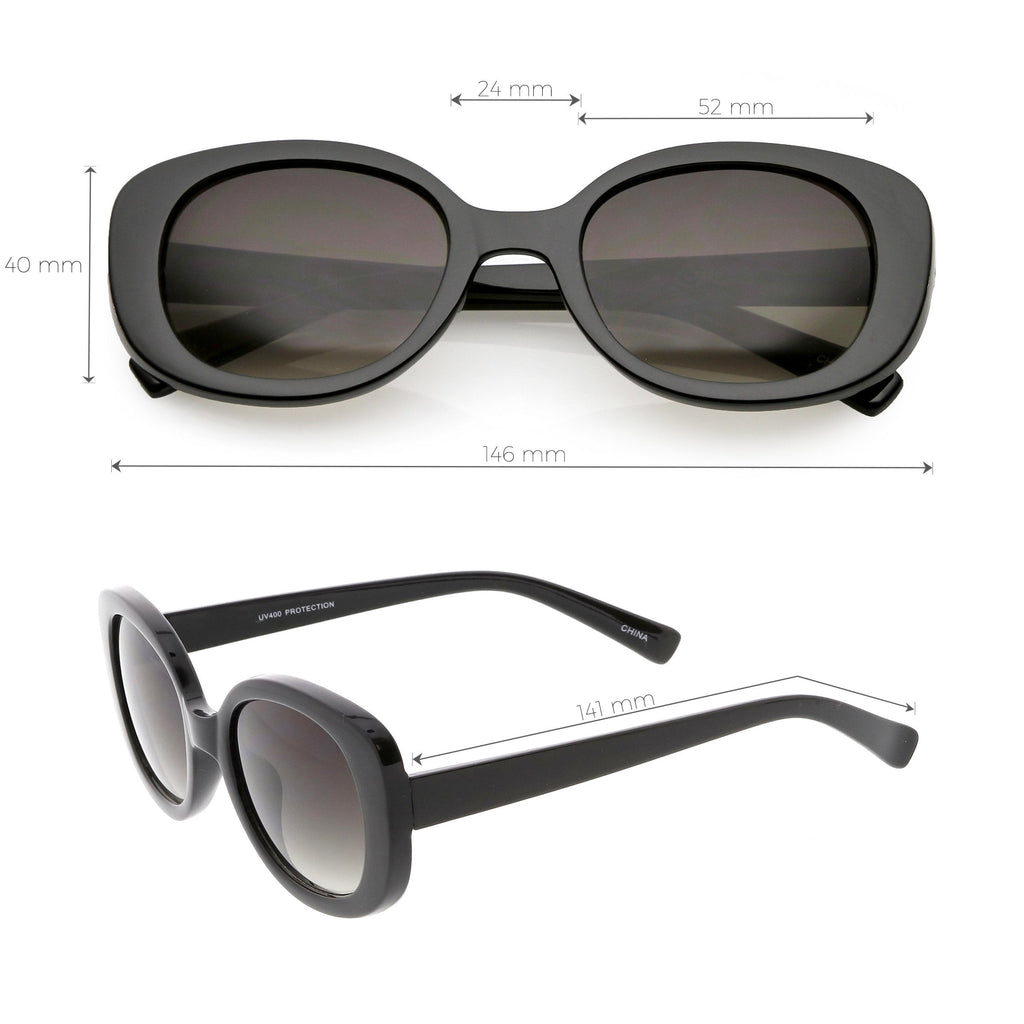 Women's Retro Rounded 1950's Thick Frame Sunglasses C556