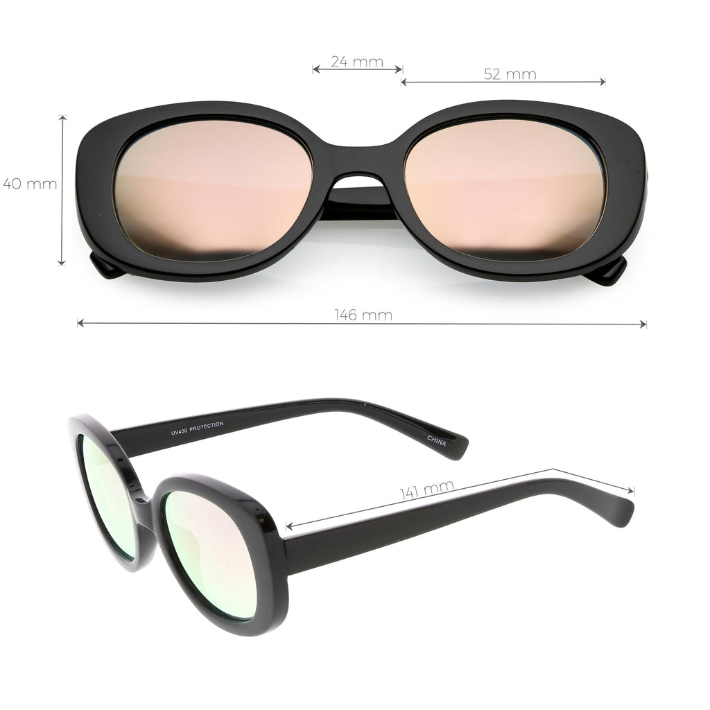 Women's Rounded Retro 1950's Thick Frame Sunglasses C557