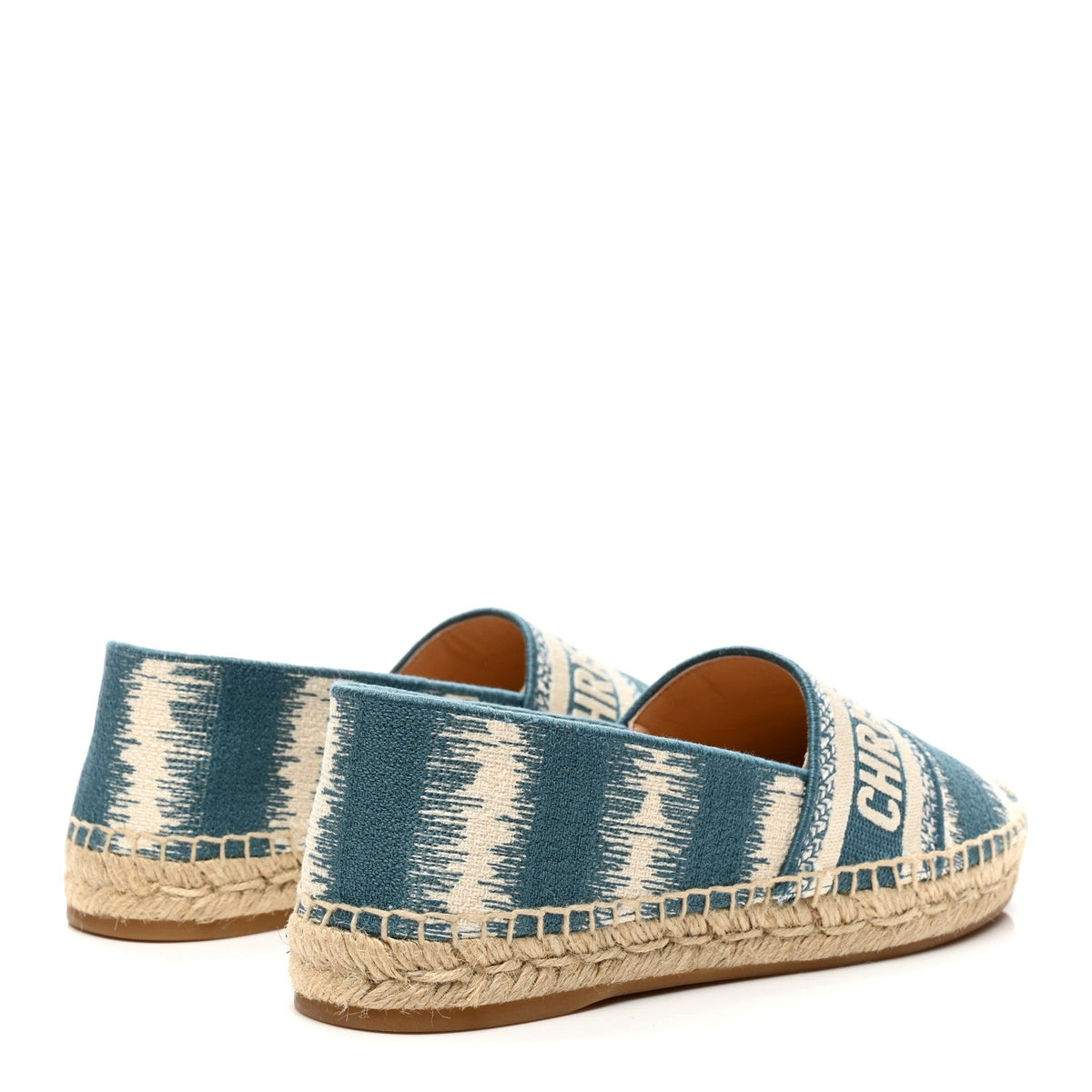 Cotton D-Stripes Embroidered Granville 15mm Espadrilles 37.5 Deep Ocean