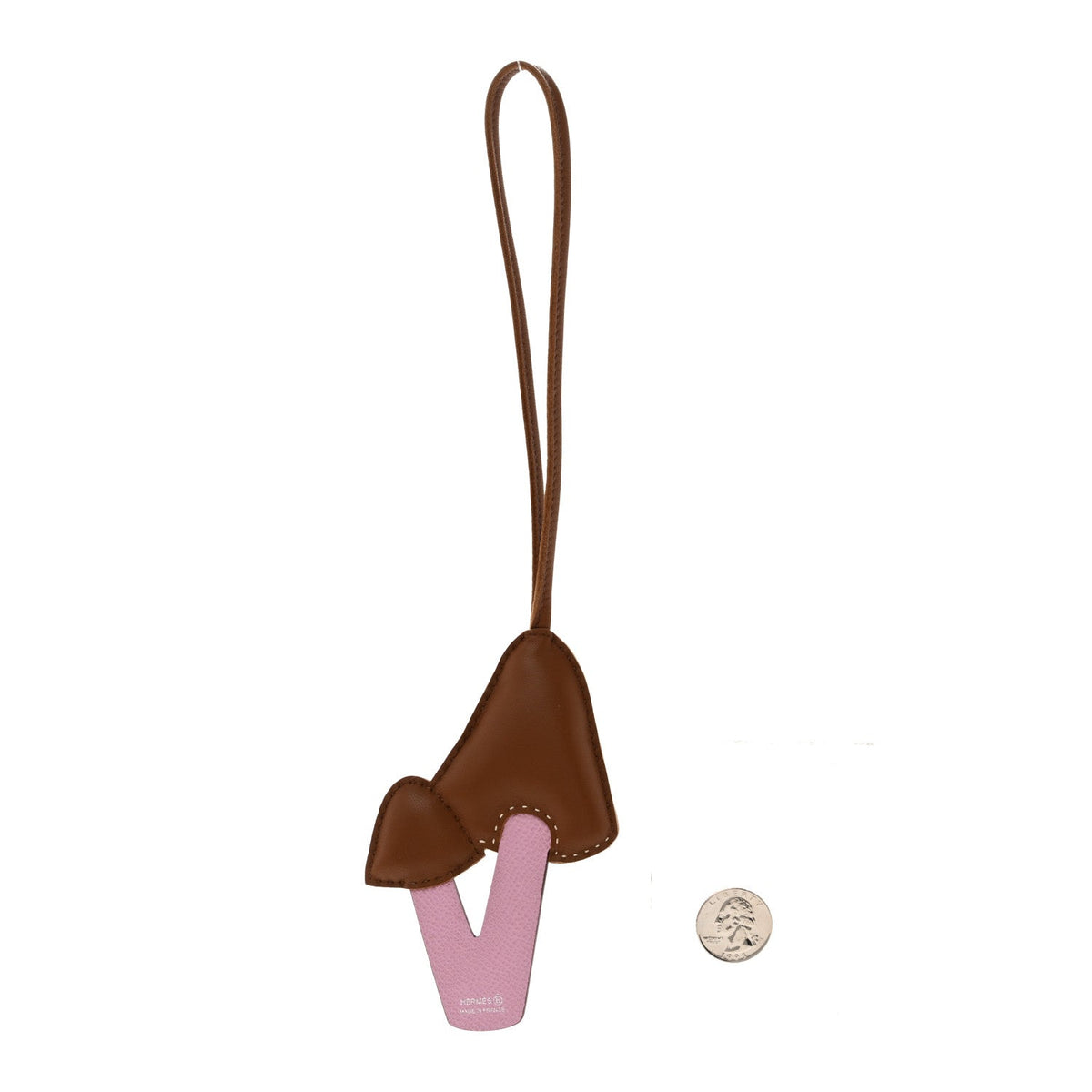Lambskin Epsom Suede Petit H Mushroom Charm Kraft Mauve Sylvestre Beige Albatre