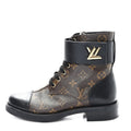 Calfskin Monogram Wonderland Flat Ranger Boots 38 Black