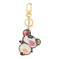 LV x TM Cowhide Monogram Superflat Panda Key Ring Bag Charm Multicolor