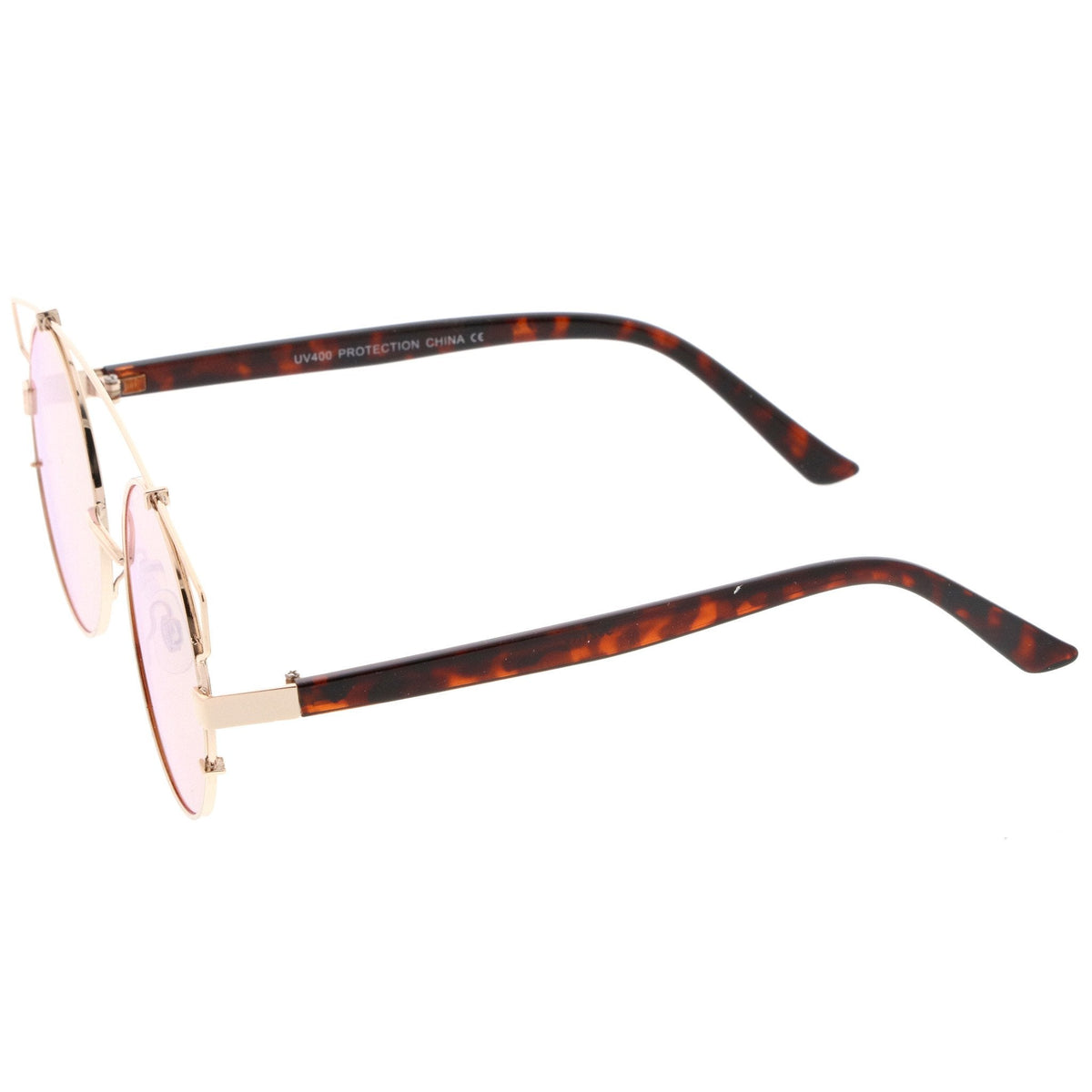Retro Modern Round Cross Bar Mirrored Lens Sunglasses A543