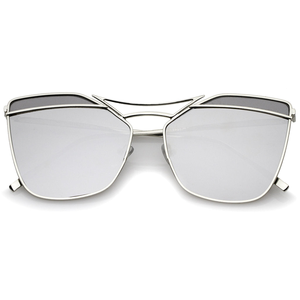 Women's Laser Cut Dual Flat Lens Sunglasses A968