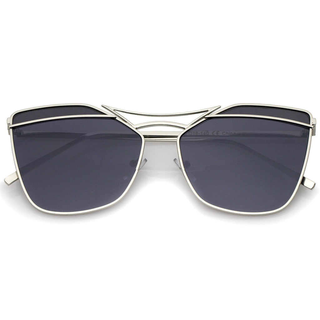 Women's Laser Cut Dual Flat Lens Sunglasses A968