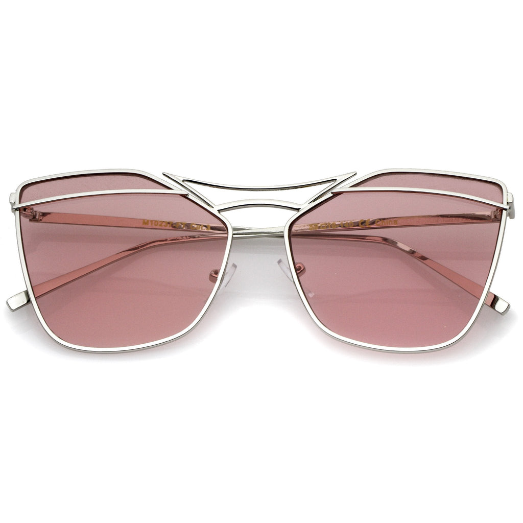 Women's Laser Cut Dual Flat Lens Sunglasses A968