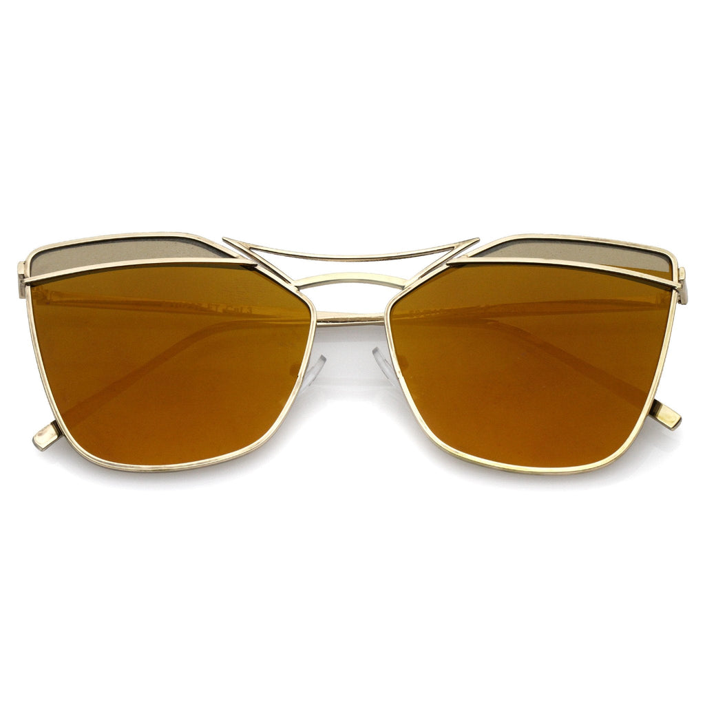 Women's Laser Cut Dual Flat Lens Sunglasses A968
