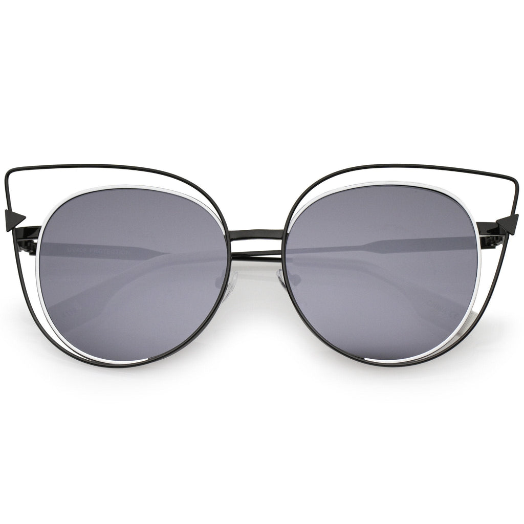 Oversize Laser Cut Outline Cat Eye Sunglasses A862