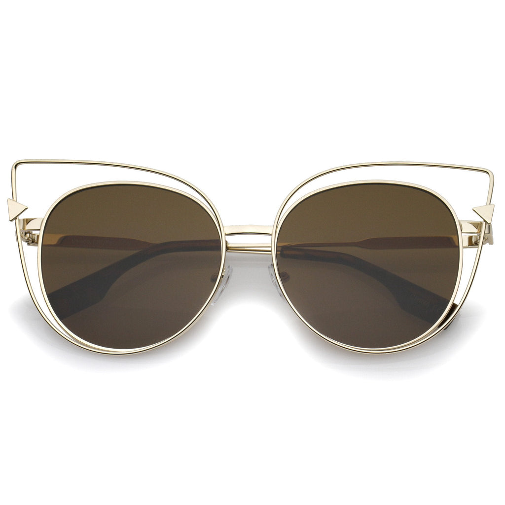 Oversize Laser Cut Outline Cat Eye Sunglasses A862
