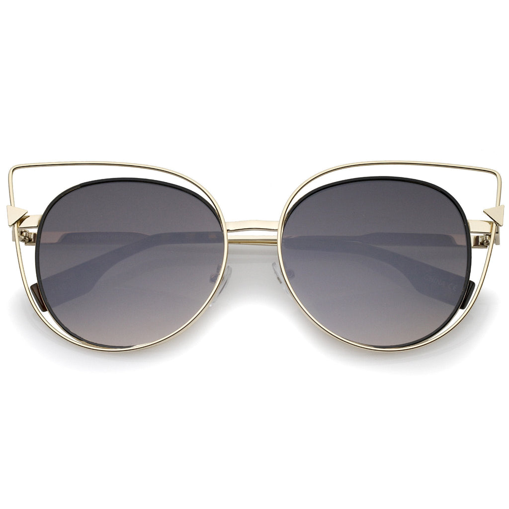 Oversize Laser Cut Outline Cat Eye Sunglasses A862