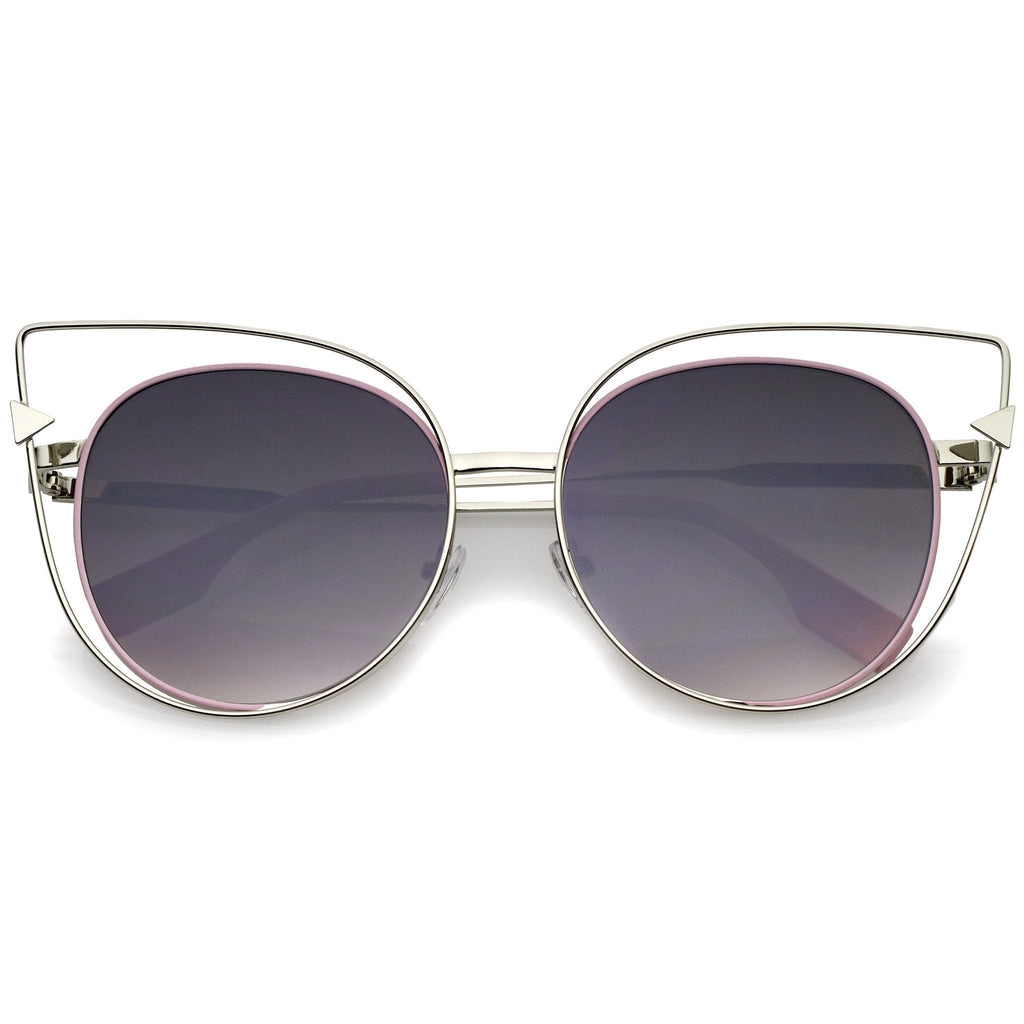 Oversize Laser Cut Outline Cat Eye Sunglasses A862
