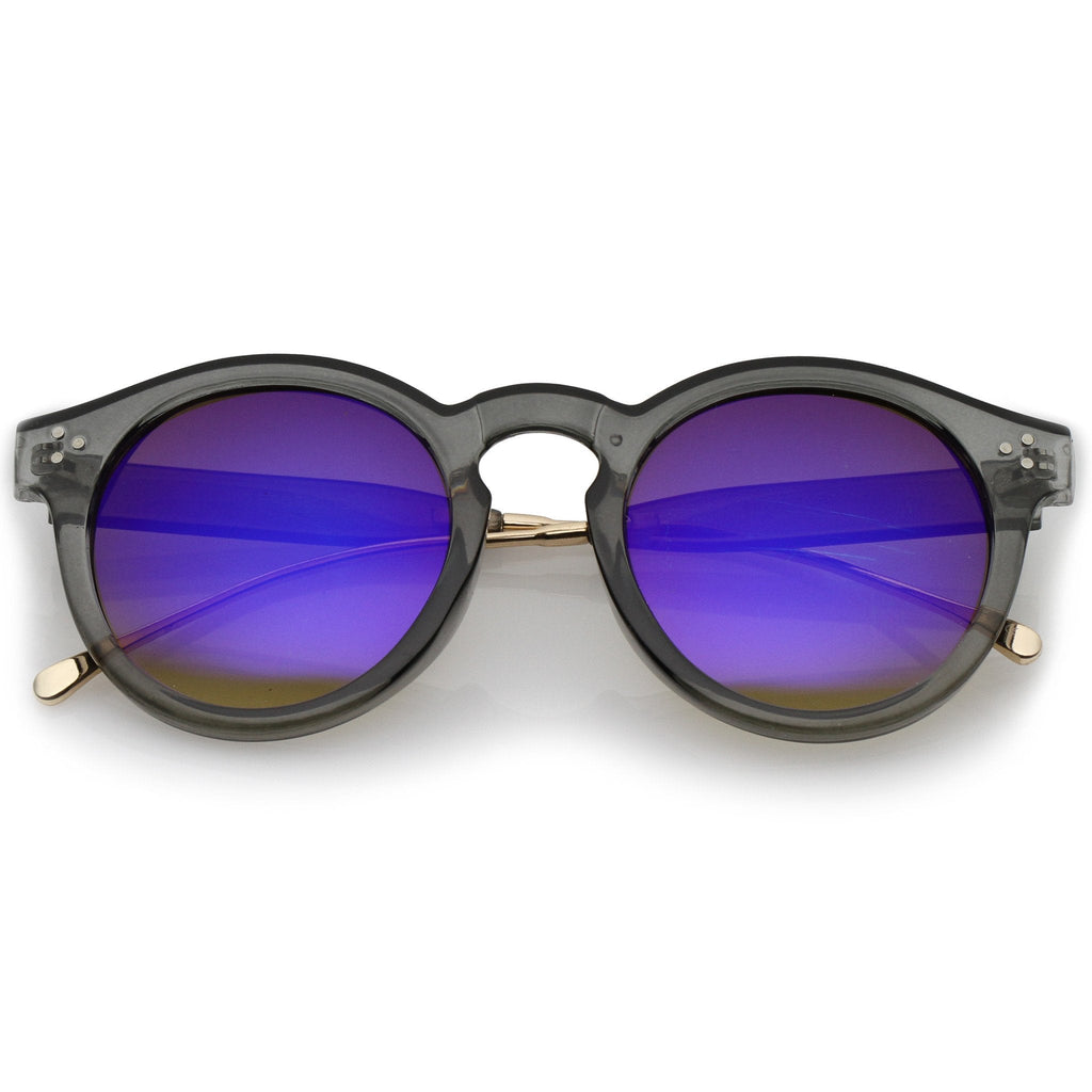 Retro P3 Round Horned Rim Mirrored Lens Sunglasses A772