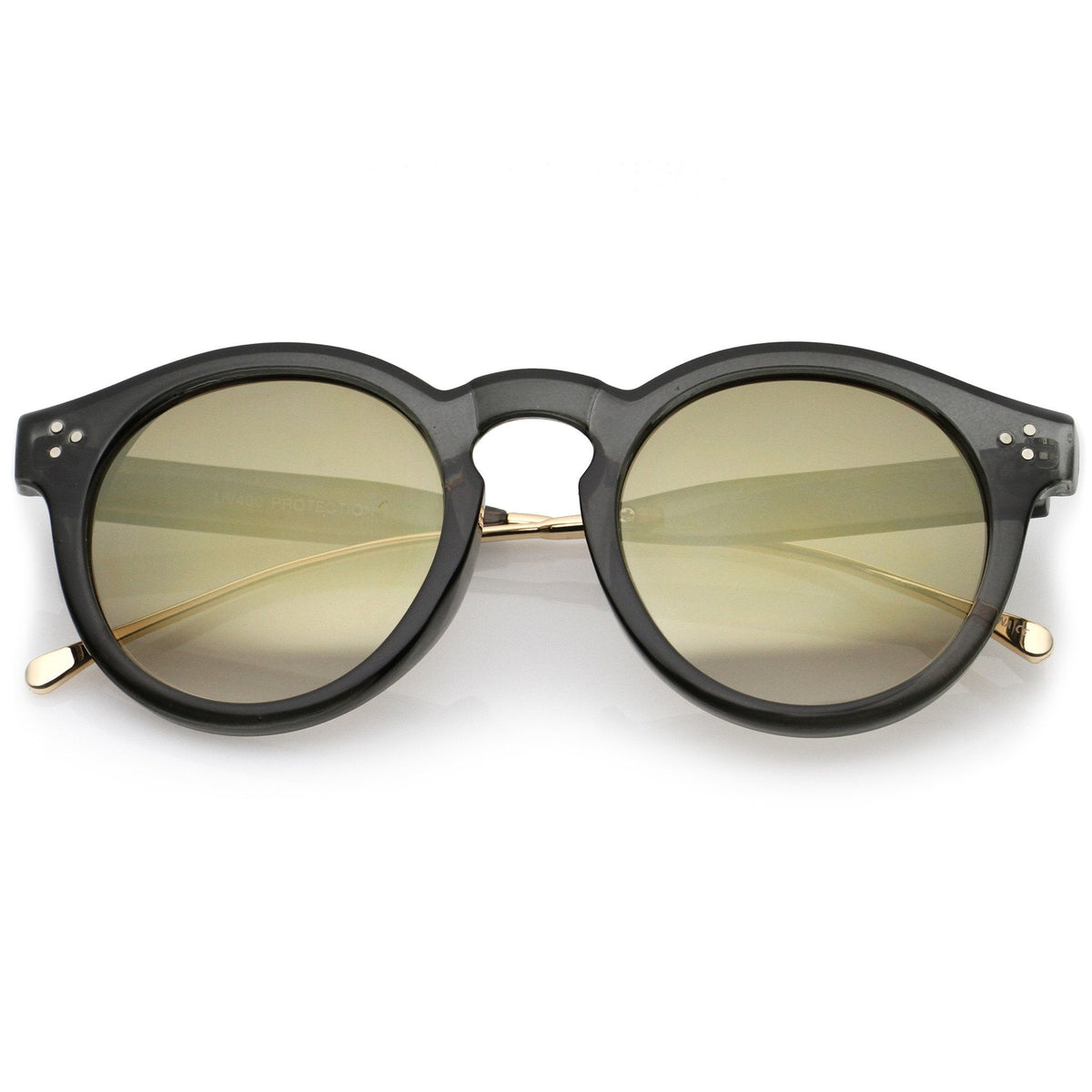 Retro P3 Round Horned Rim Mirrored Lens Sunglasses A772