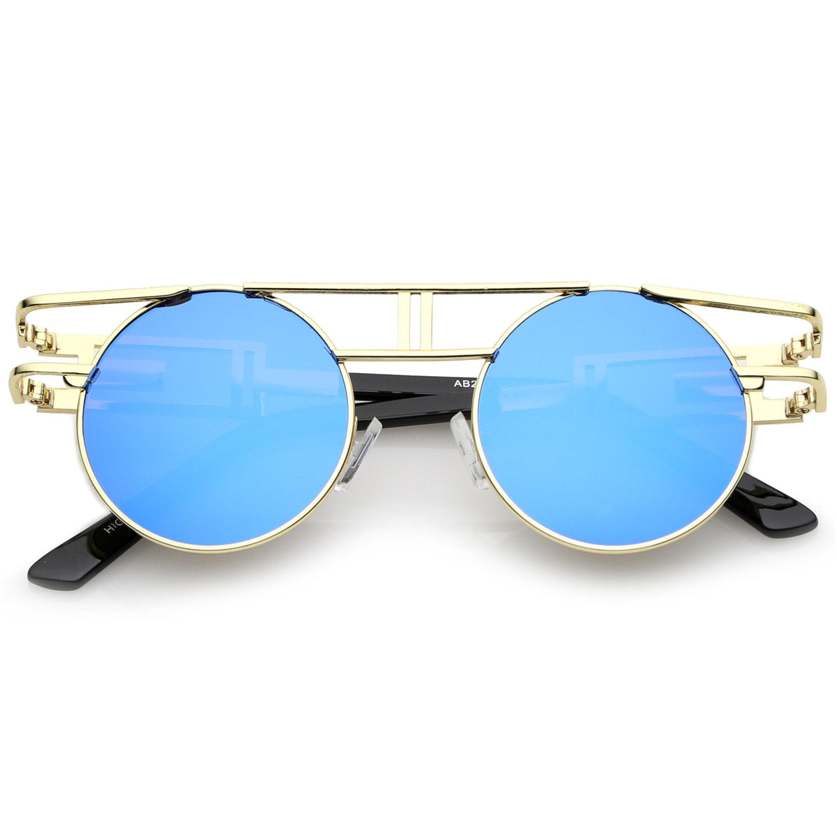 Steampunk Laser Cut Round Round Flat Clear Lens Glasses C089