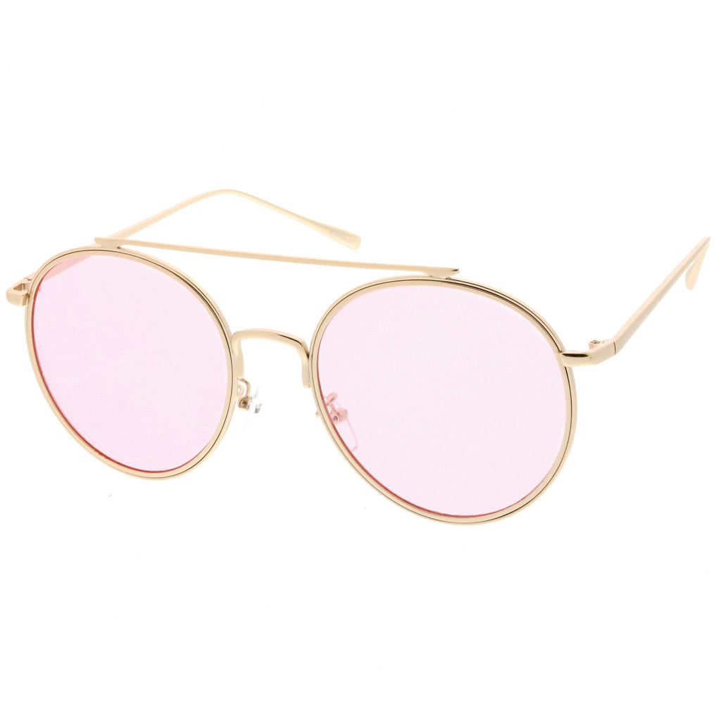 Modern Slim Round Color Tone Aviator Sunglasses A871