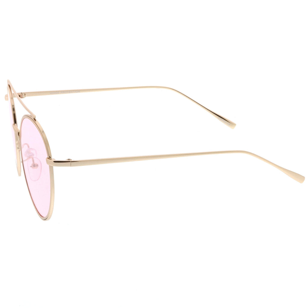 Modern Slim Round Color Tone Aviator Sunglasses A871