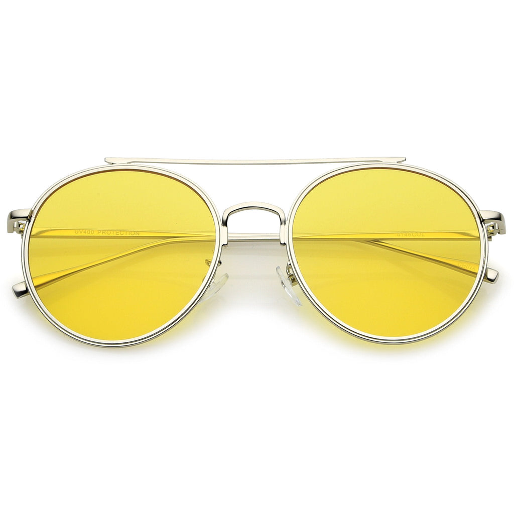 Modern Slim Round Color Tone Aviator Sunglasses A871