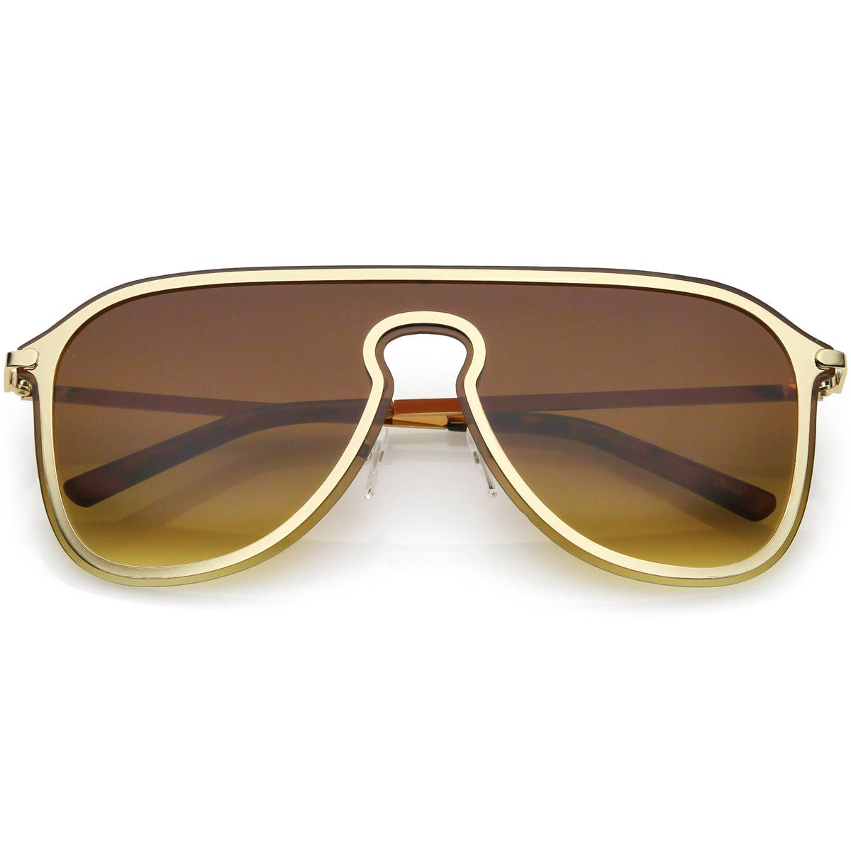 Retro Modern Futuristic Rimless Shield Aviator Sunglasses C541