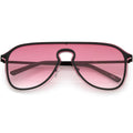 Retro Modern Futuristic Rimless Shield Aviator Sunglasses C541