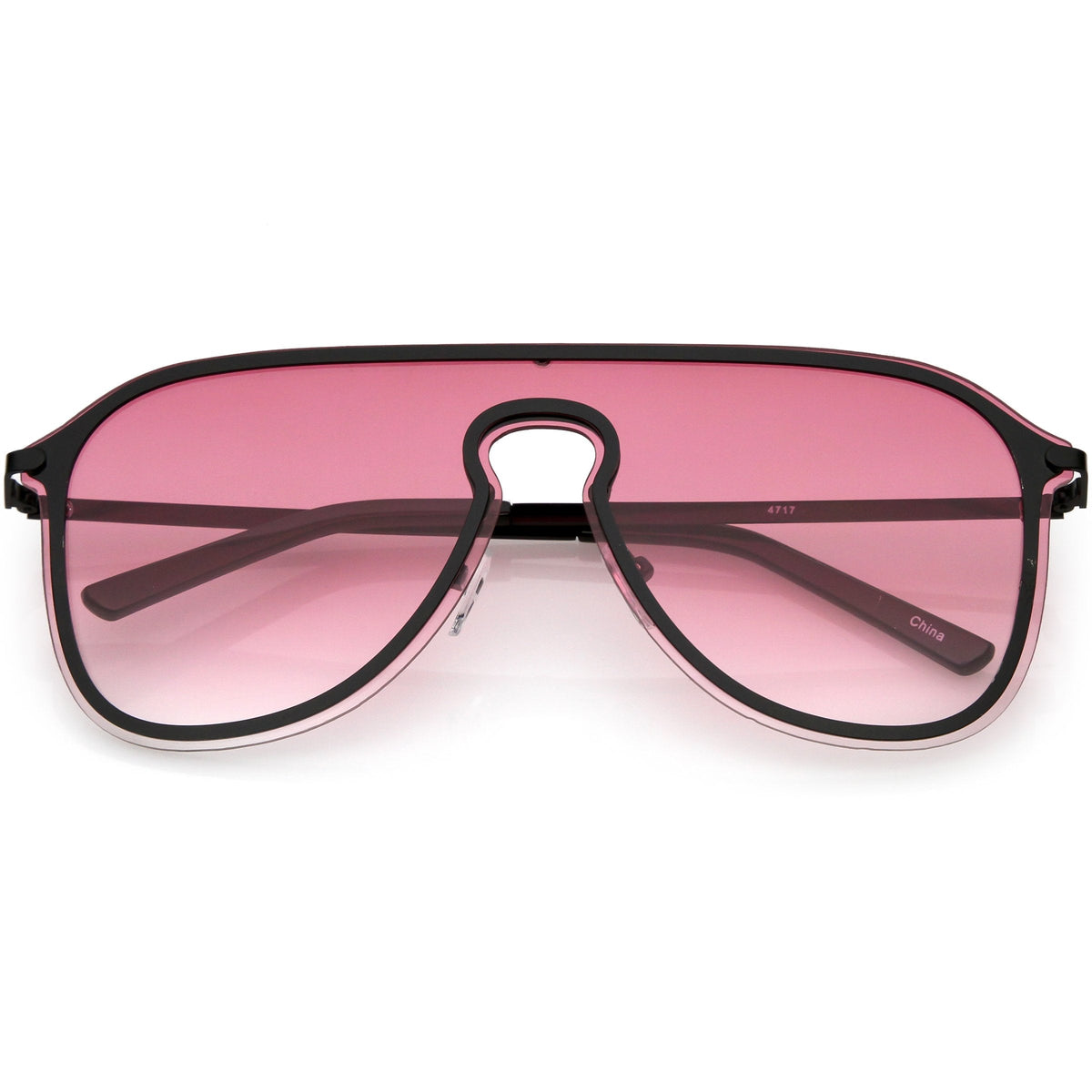 Retro Modern Futuristic Rimless Shield Aviator Sunglasses C541