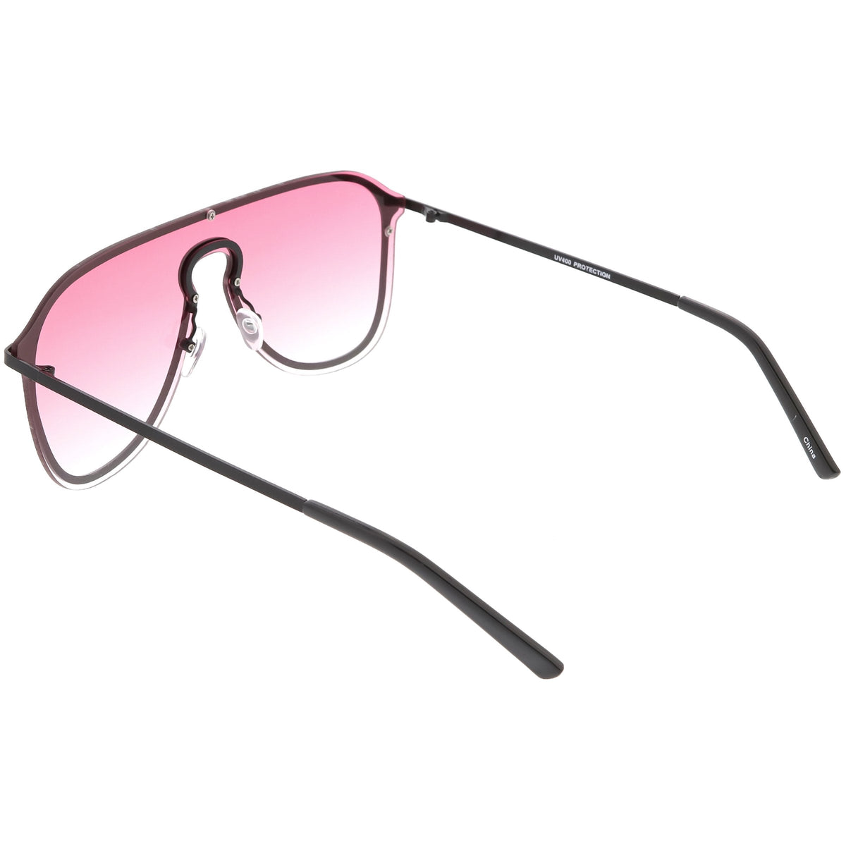 Retro Modern Futuristic Rimless Shield Aviator Sunglasses C541