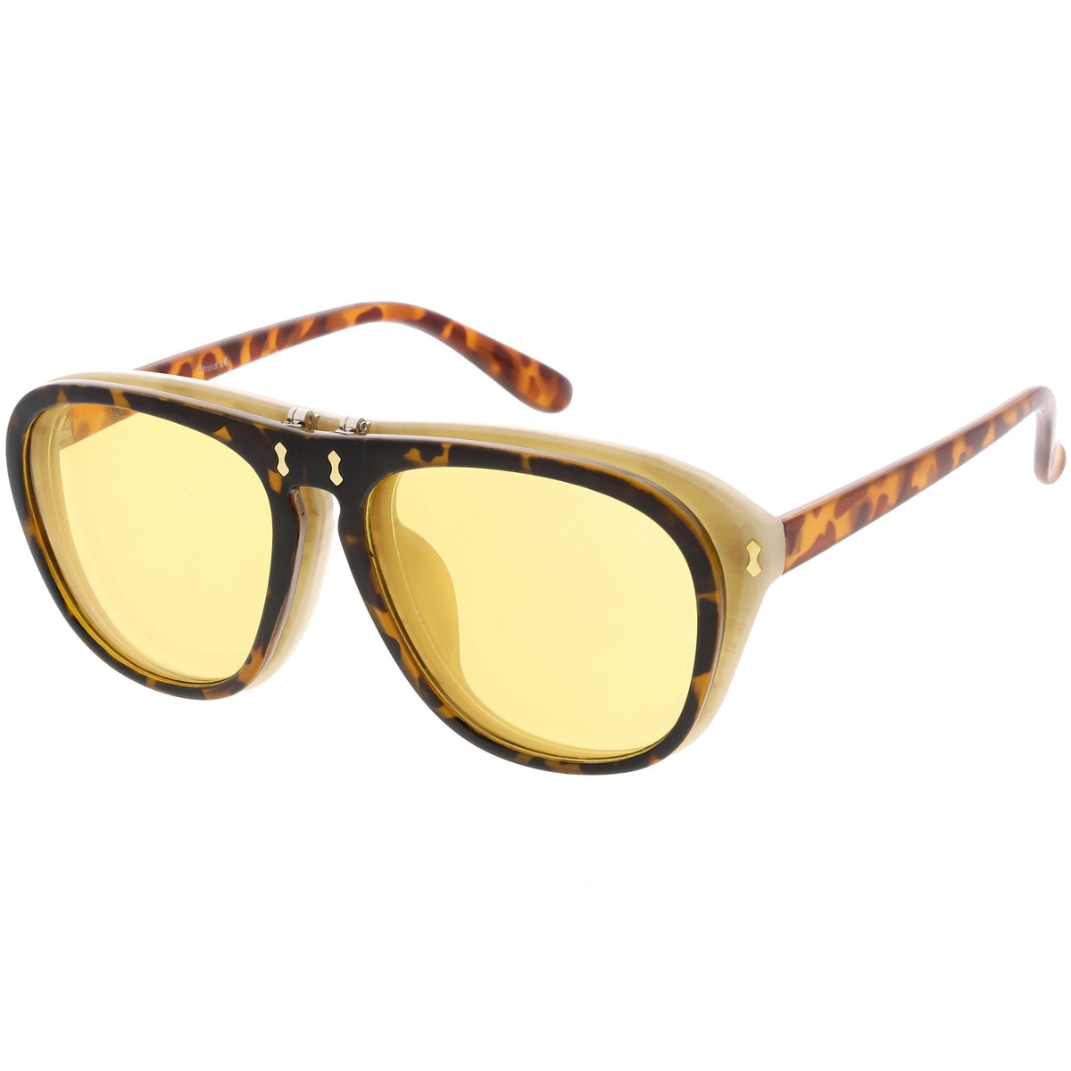 Men's Oversize Two Tone European Style Flip Up Aviator Sunglasses C580