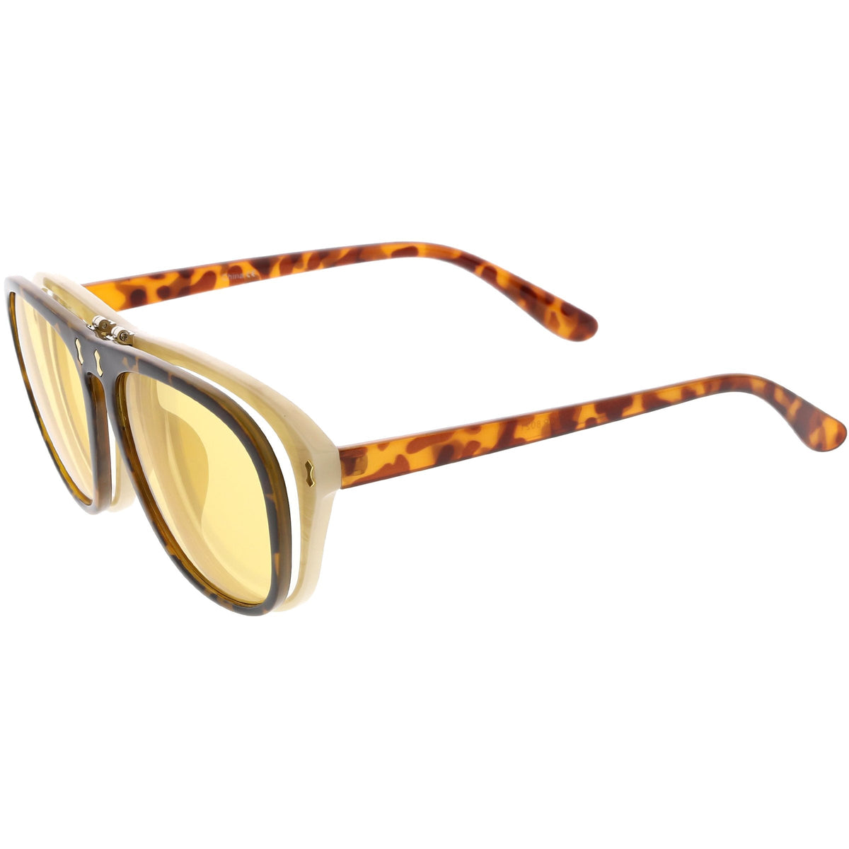 Men's Oversize Two Tone European Style Flip Up Aviator Sunglasses C580