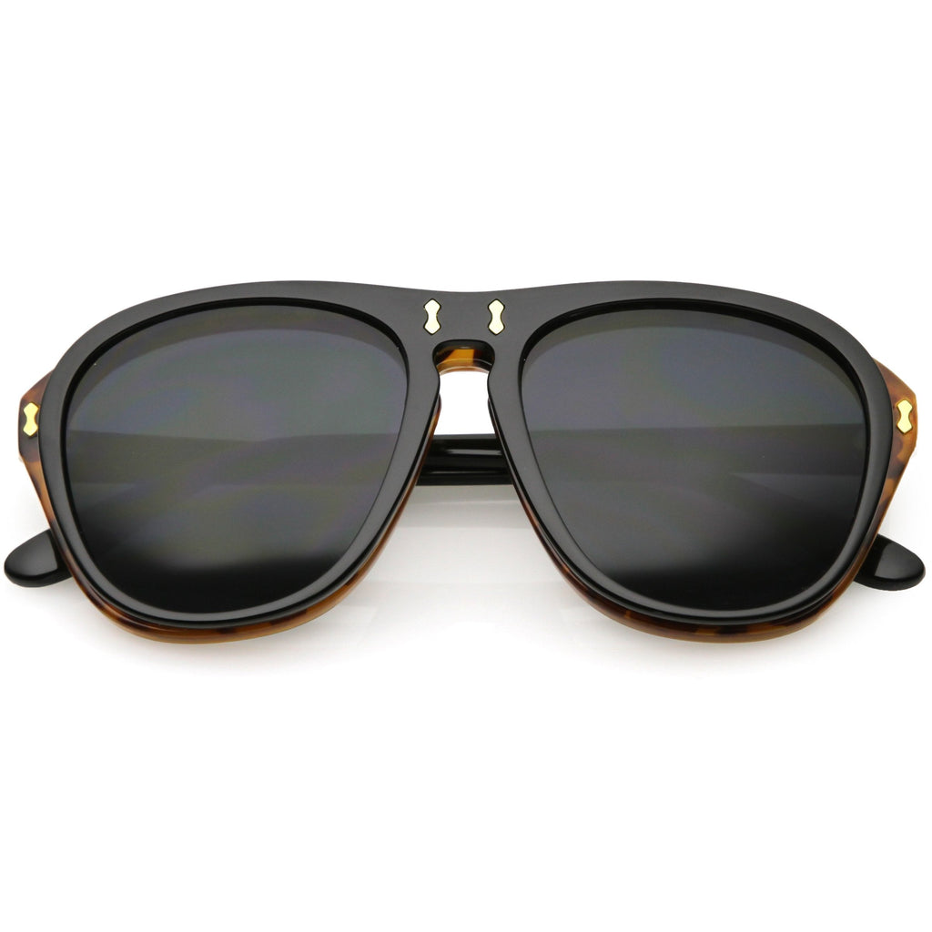 Men's Oversize Two Tone European Style Flip Up Aviator Sunglasses C580