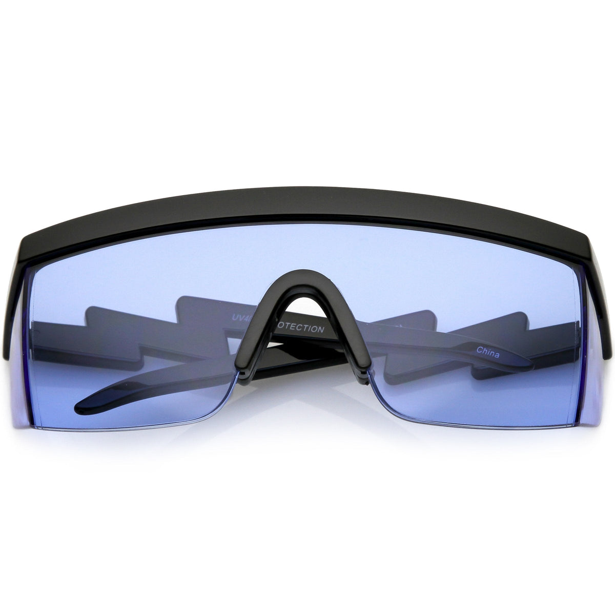 Retro Flat Top Color Tone Half Frame Goggle Shield Sunglasses C546