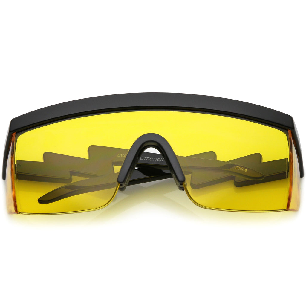 Retro Flat Top Color Tone Half Frame Goggle Shield Sunglasses C546