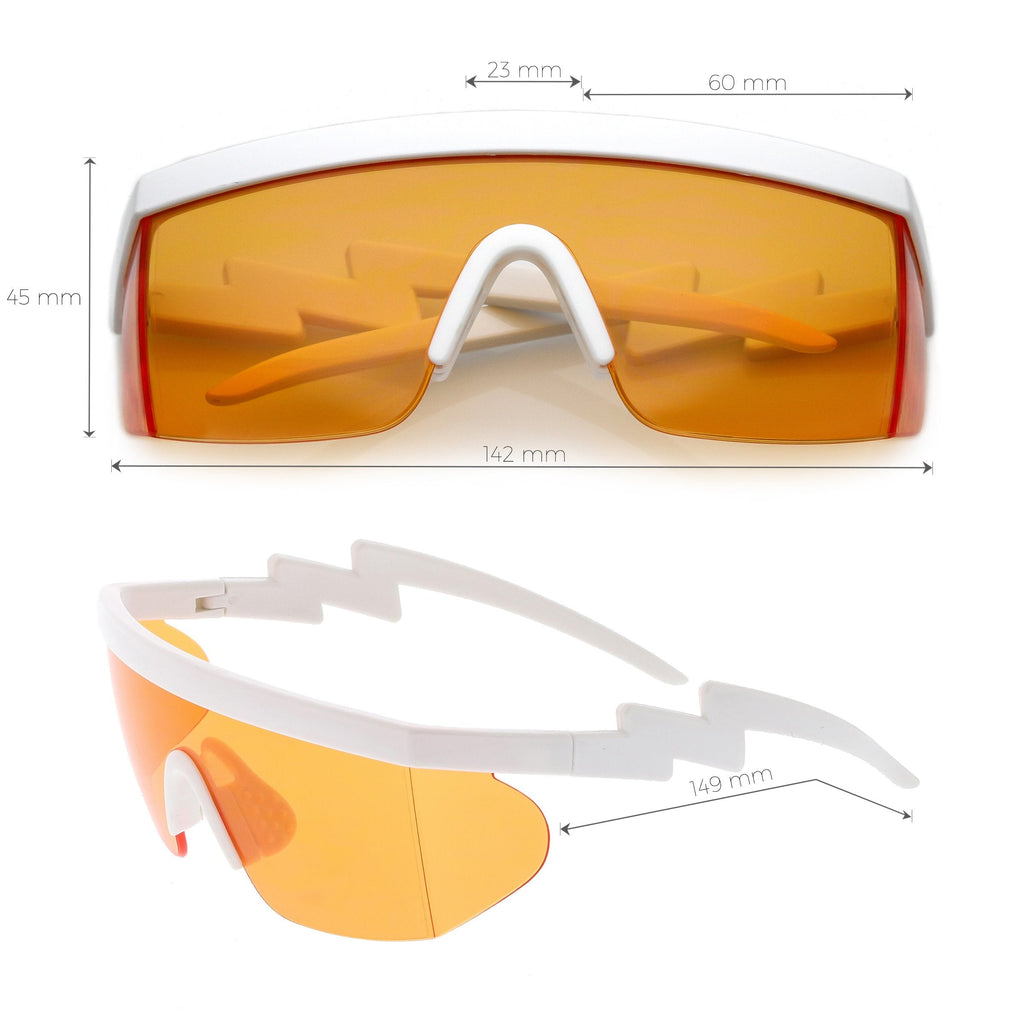 Retro Flat Top Color Tone Half Frame Goggle Shield Sunglasses C546