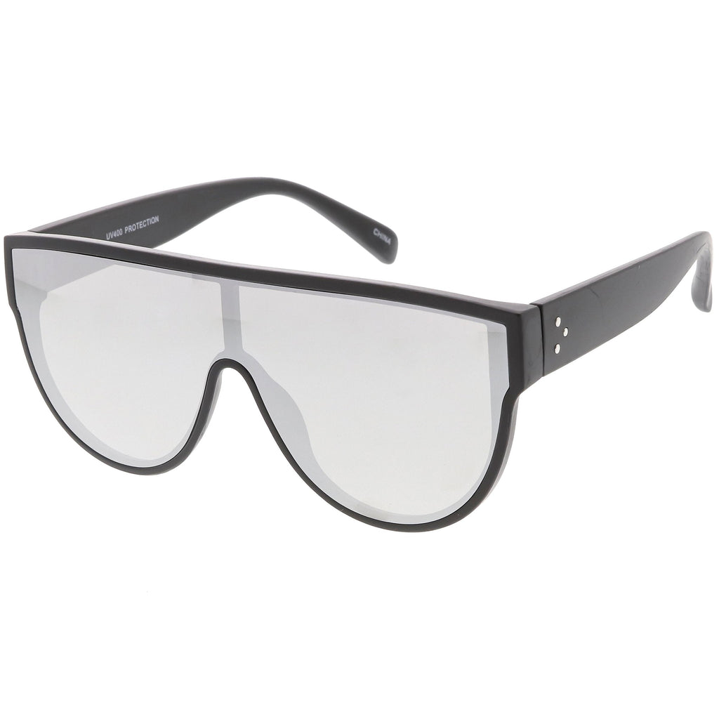 Retro Modern Infinity Mirrored Flat Lens Shield Sunglasses C558
