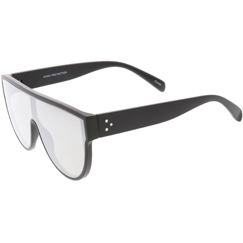 Retro Modern Infinity Mirrored Flat Lens Shield Sunglasses C558