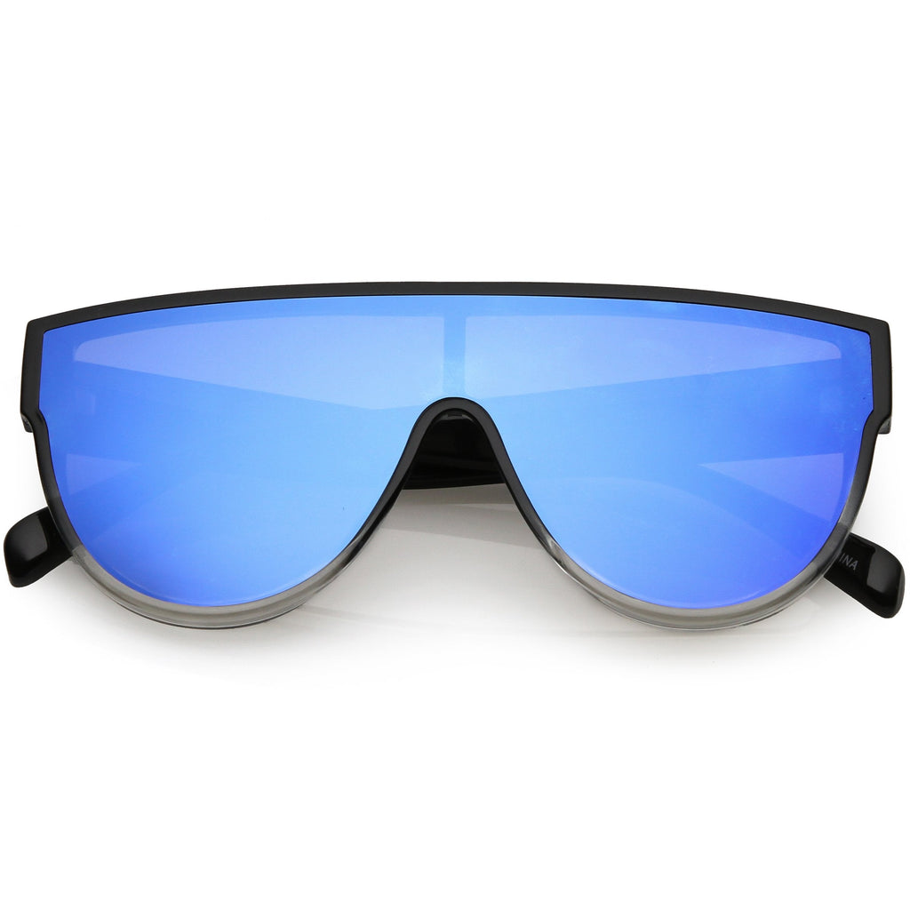 Retro Modern Infinity Mirrored Flat Lens Shield Sunglasses C558