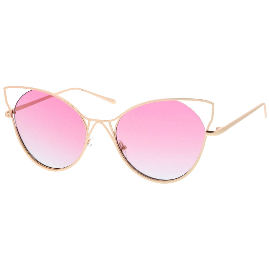 Oversize Women's Gradient Lens Wire Cat Eye Sunglasses A943