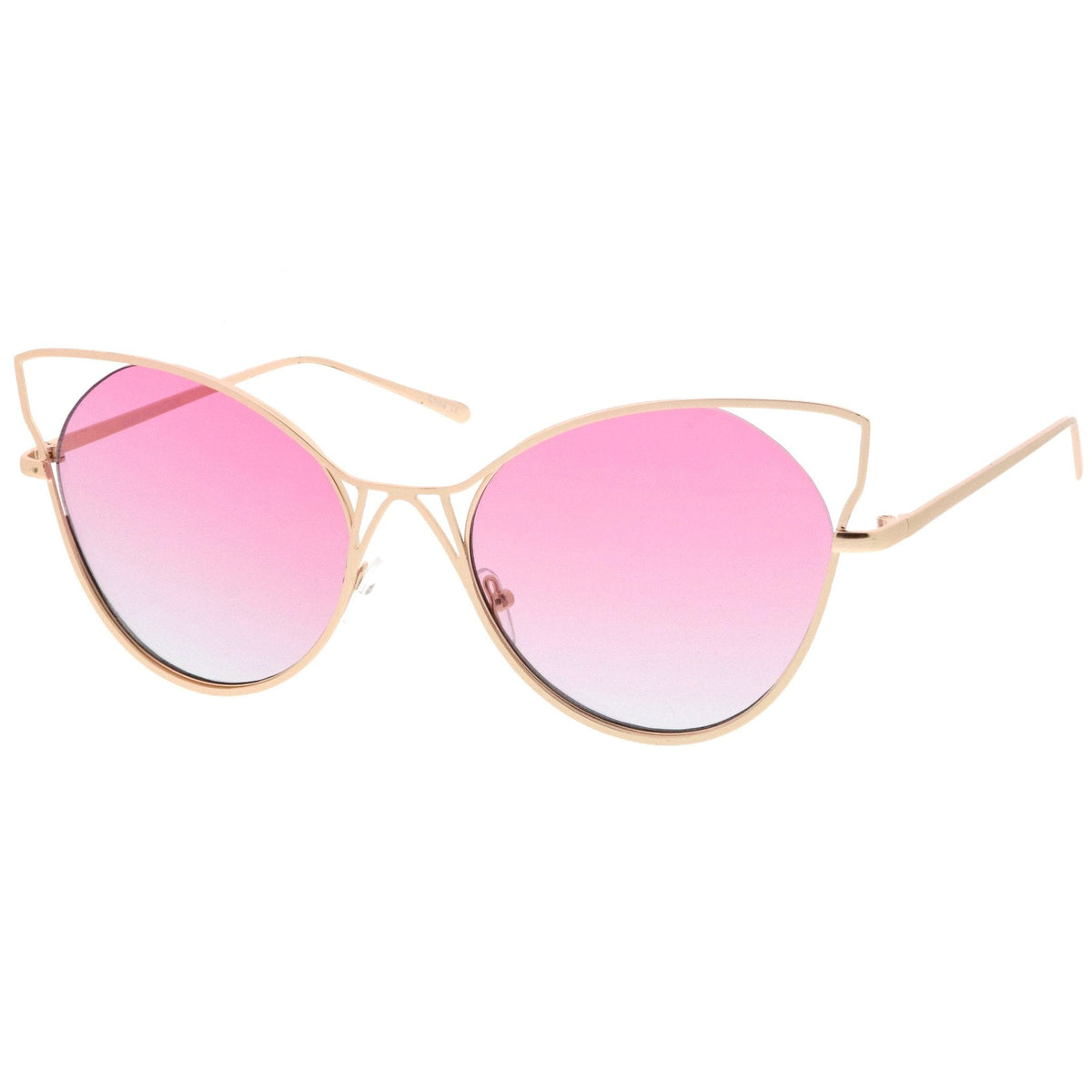 Oversize Women's Gradient Lens Wire Cat Eye Sunglasses A943