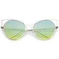 Oversize Women's Gradient Lens Wire Cat Eye Sunglasses A943