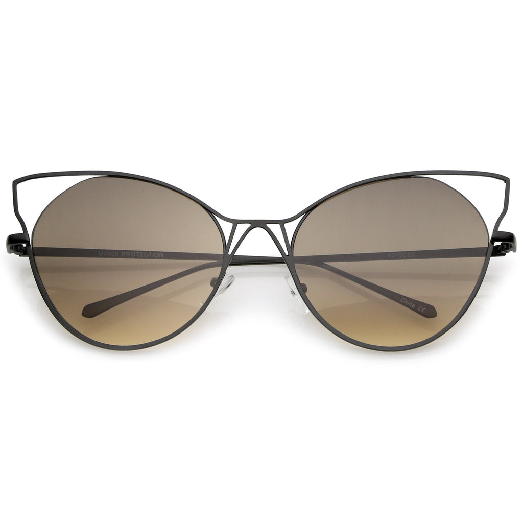 Oversize Women's Gradient Lens Wire Cat Eye Sunglasses A943