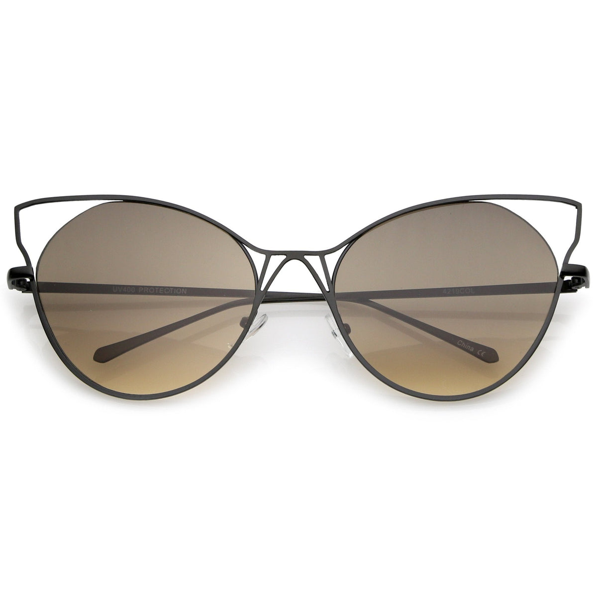 Oversize Women's Gradient Lens Wire Cat Eye Sunglasses A943