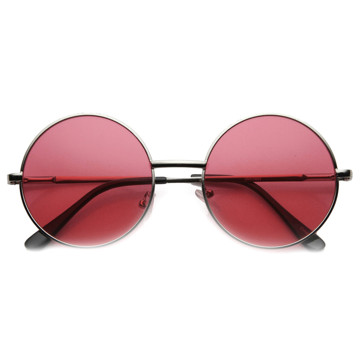 Retro Hippie Mid Sized Round Color Lens Sunglasses 9814