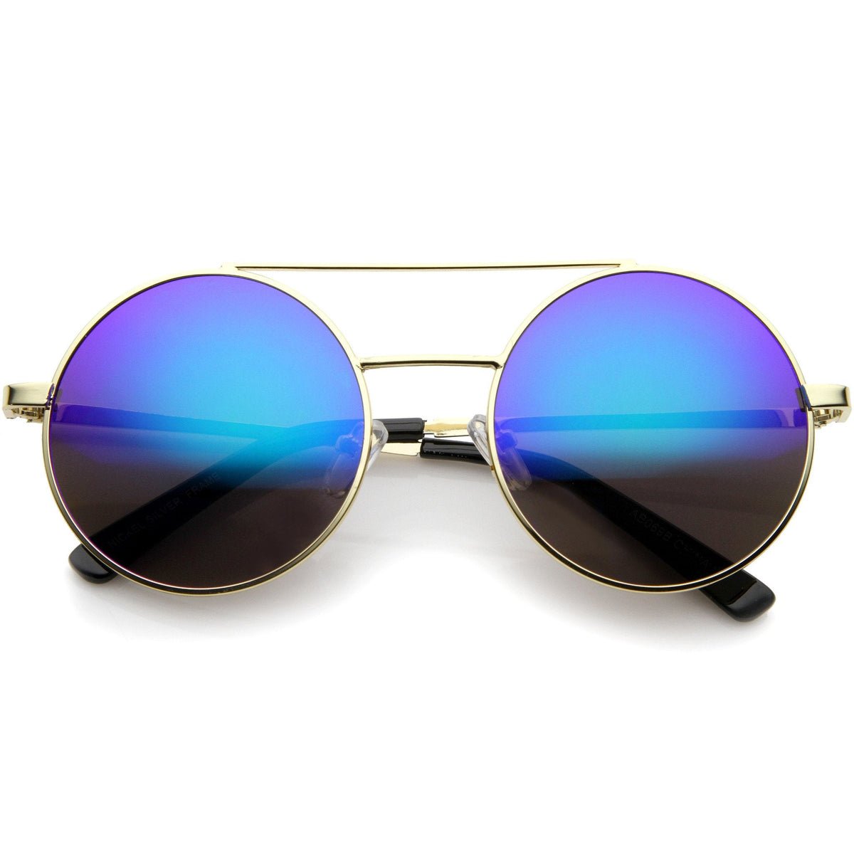 Retro Round Metal Mirrored Lens Sunglasses A232