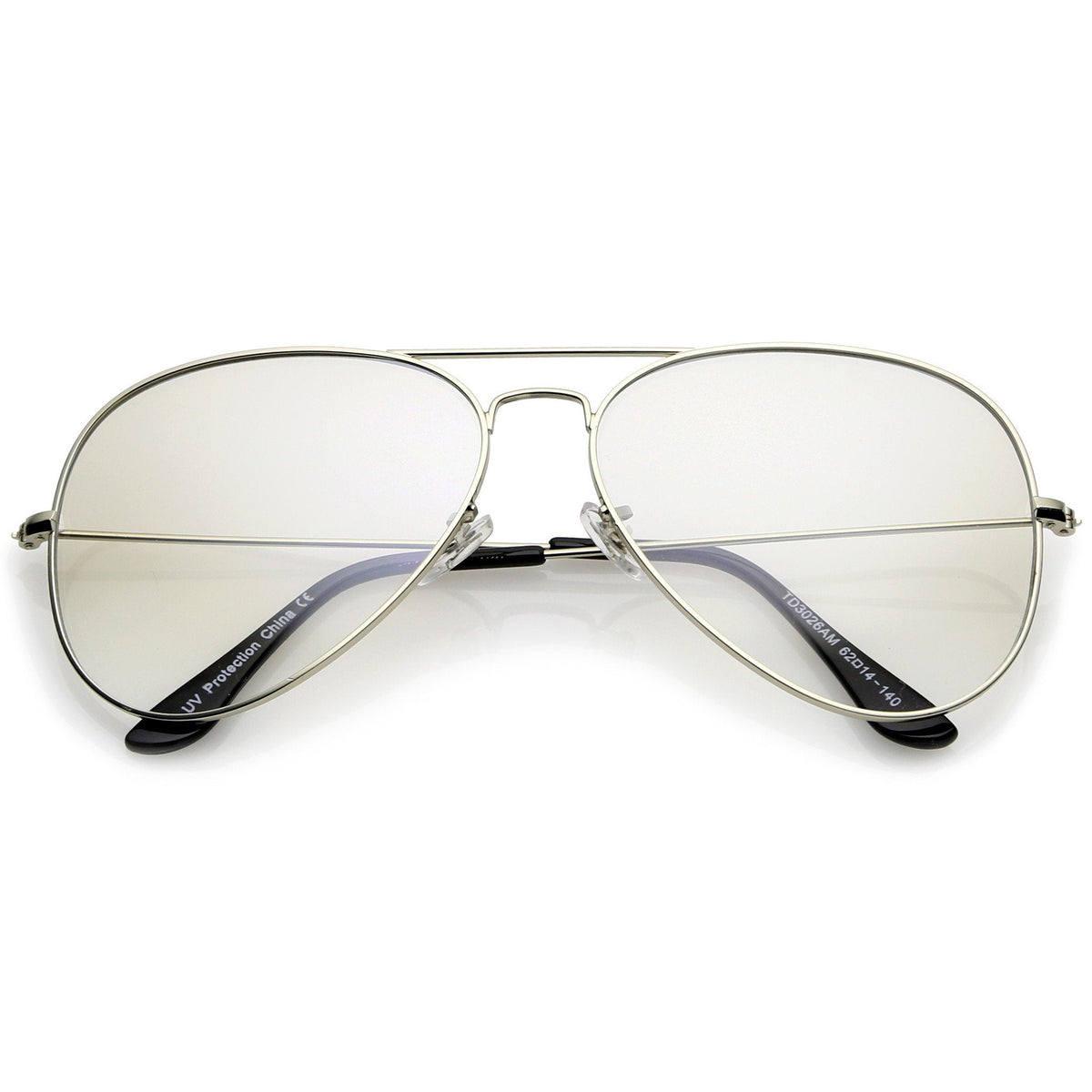 Large Retro Clear Lens Aviator Sunglasses 61mm A955
