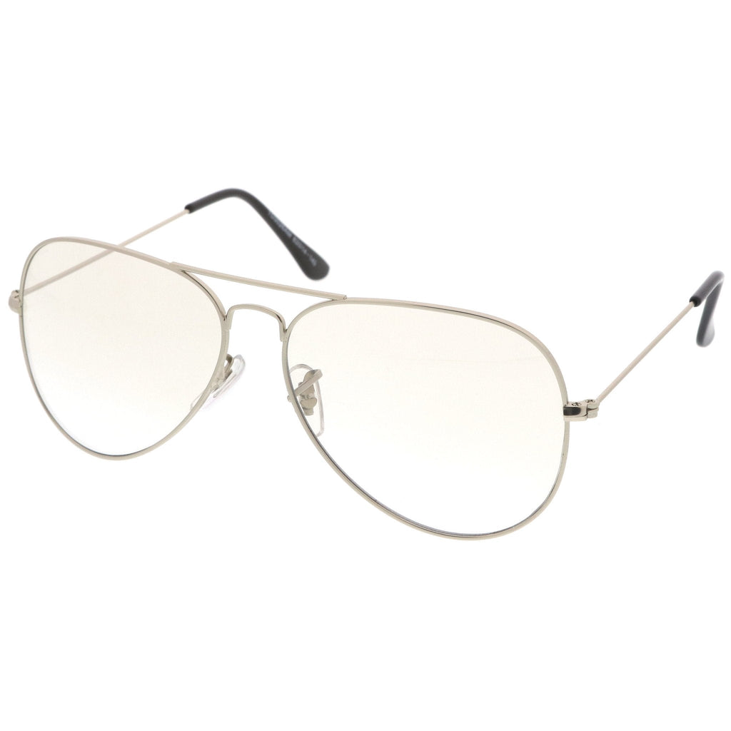 Large Retro Clear Lens Aviator Sunglasses 61mm A955