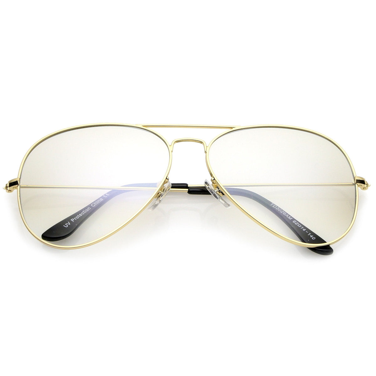 Large Retro Clear Lens Aviator Sunglasses 61mm A955