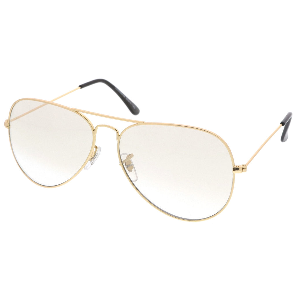 Large Retro Clear Lens Aviator Sunglasses 61mm A955