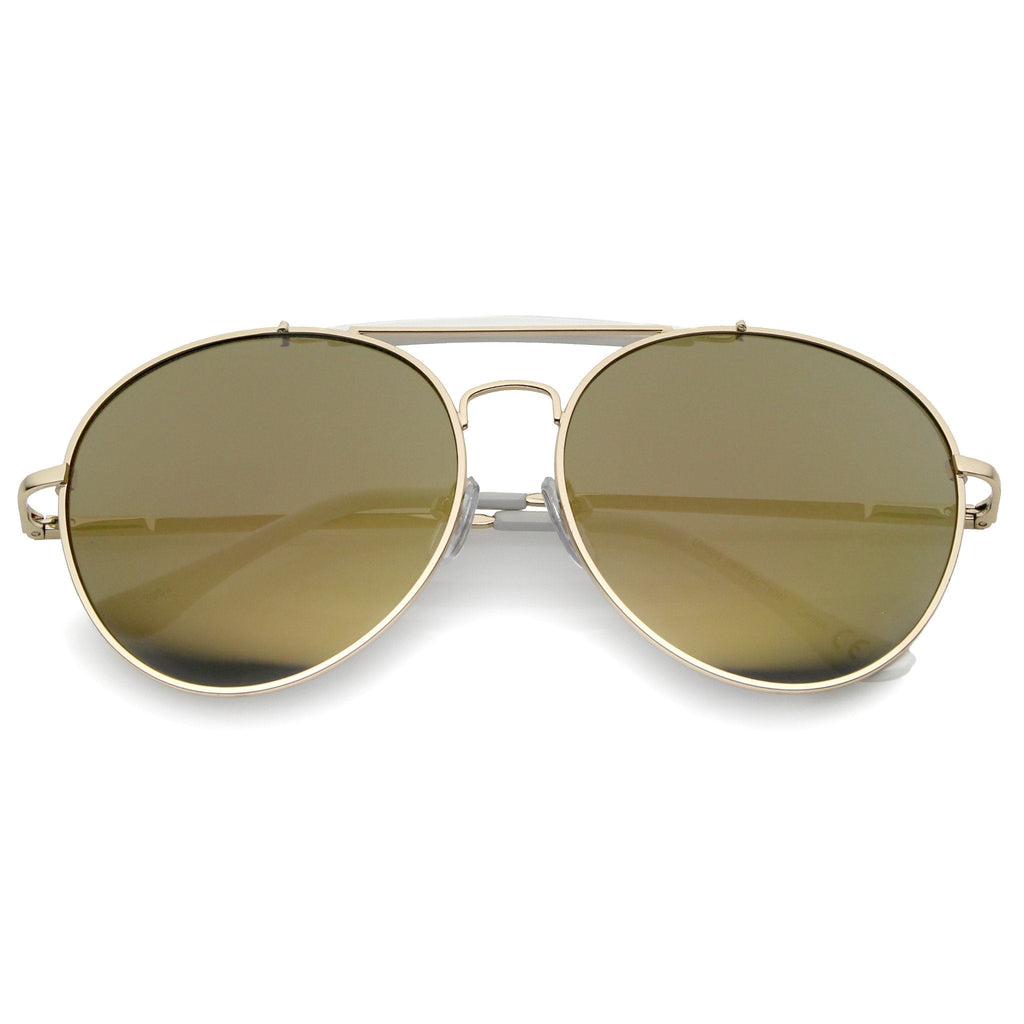 Oversize Retro Modern Round Aviator Sunglasses A758