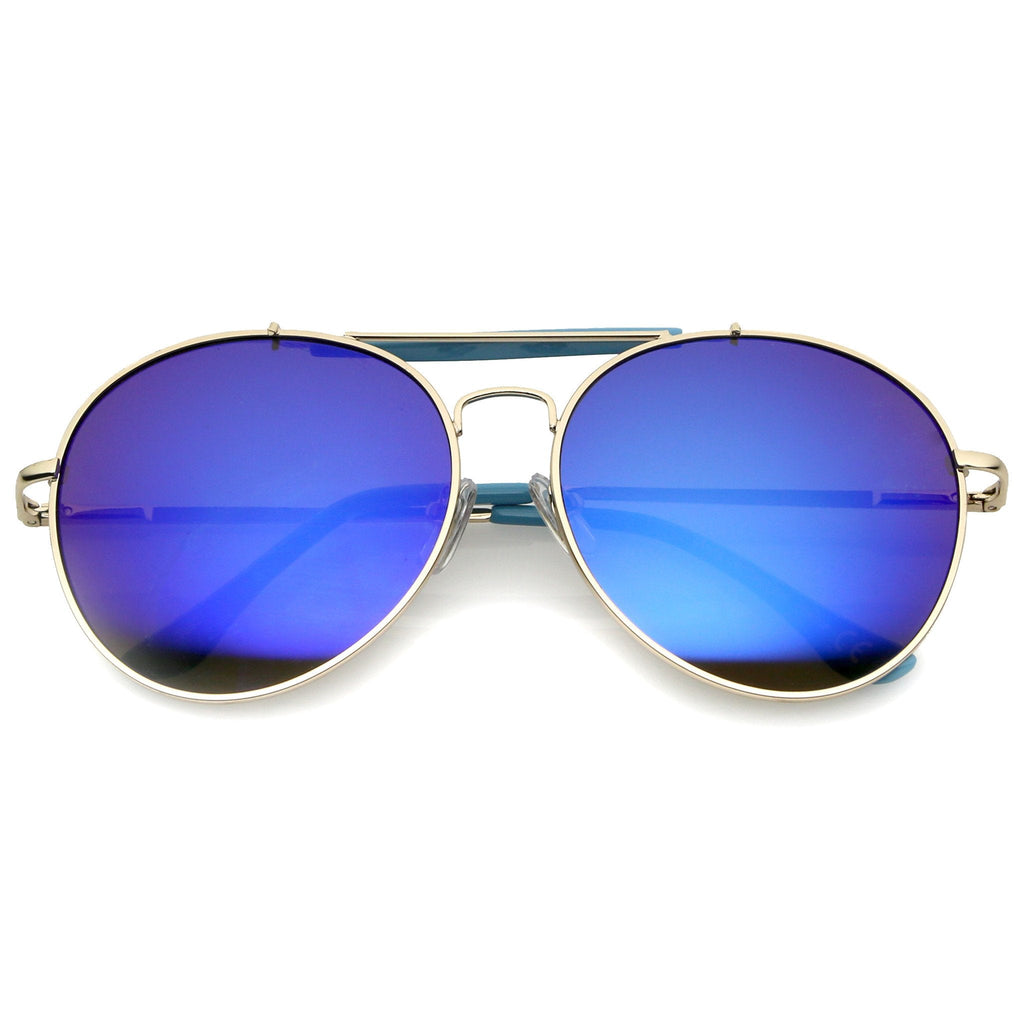 Oversize Retro Modern Round Aviator Sunglasses A758